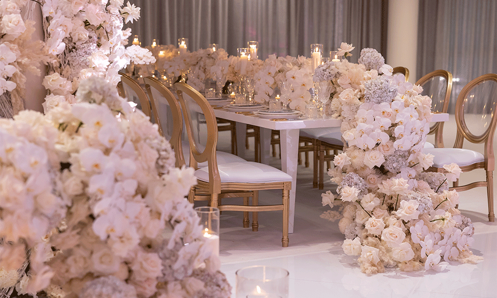 luxury white floral arrangements