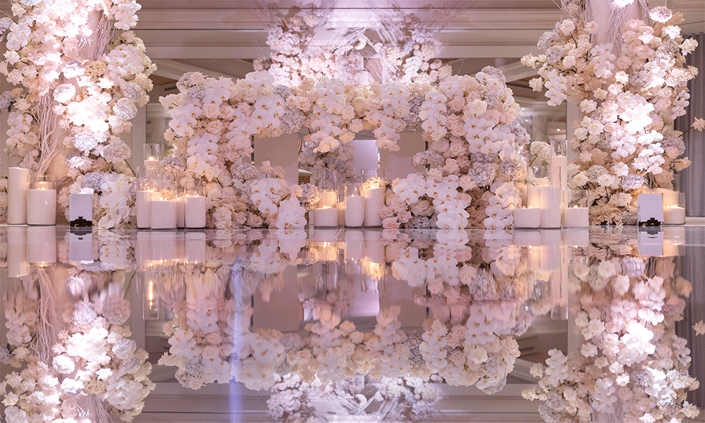 luxury floral and candle decor