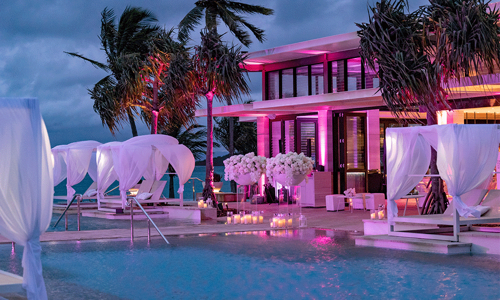 luxury pool wedding event