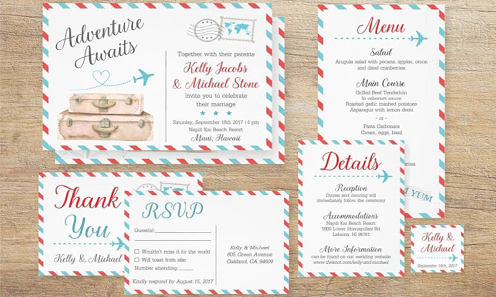 postcard wedding invitation ideas