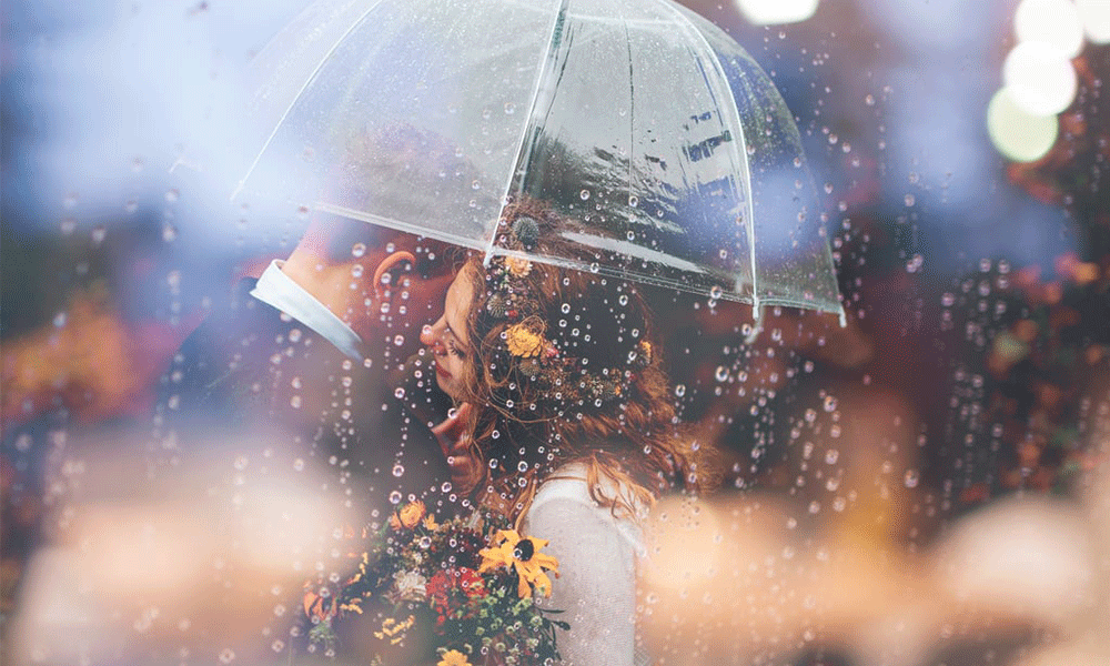 rain wedding photography