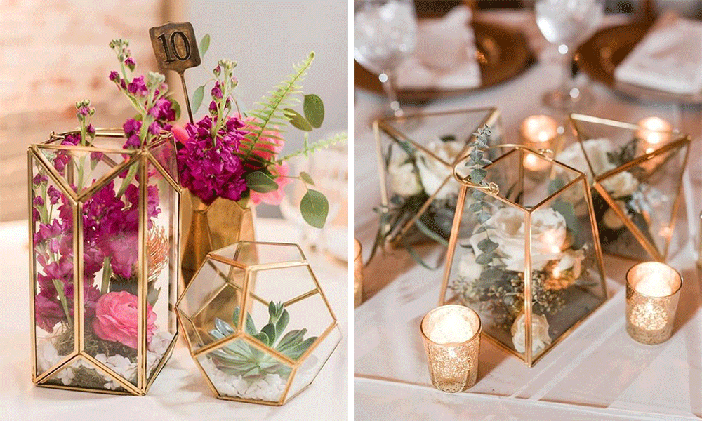 modern wedding flowers table decor