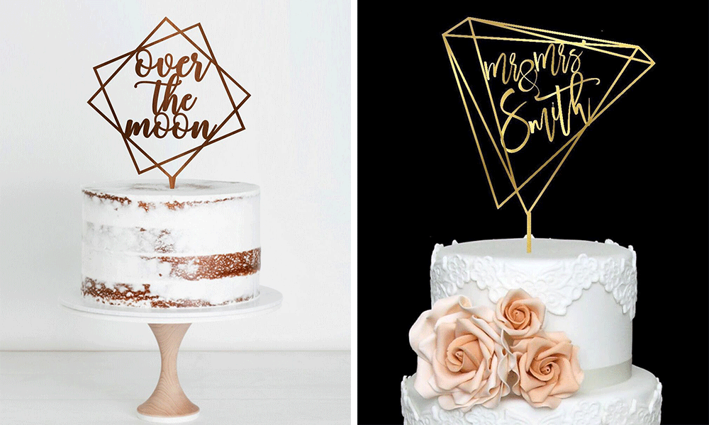 modern cake toppers