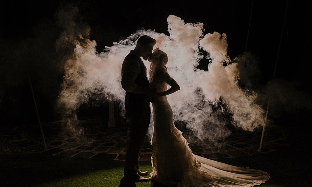 smoke bomb wedding exits