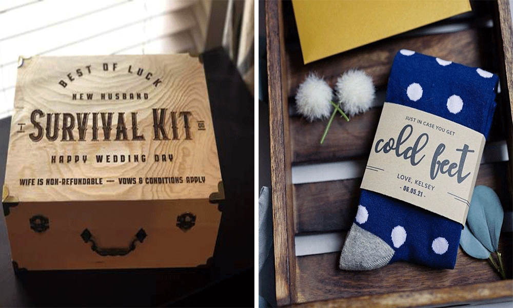 bride and groom survival kit cold feet