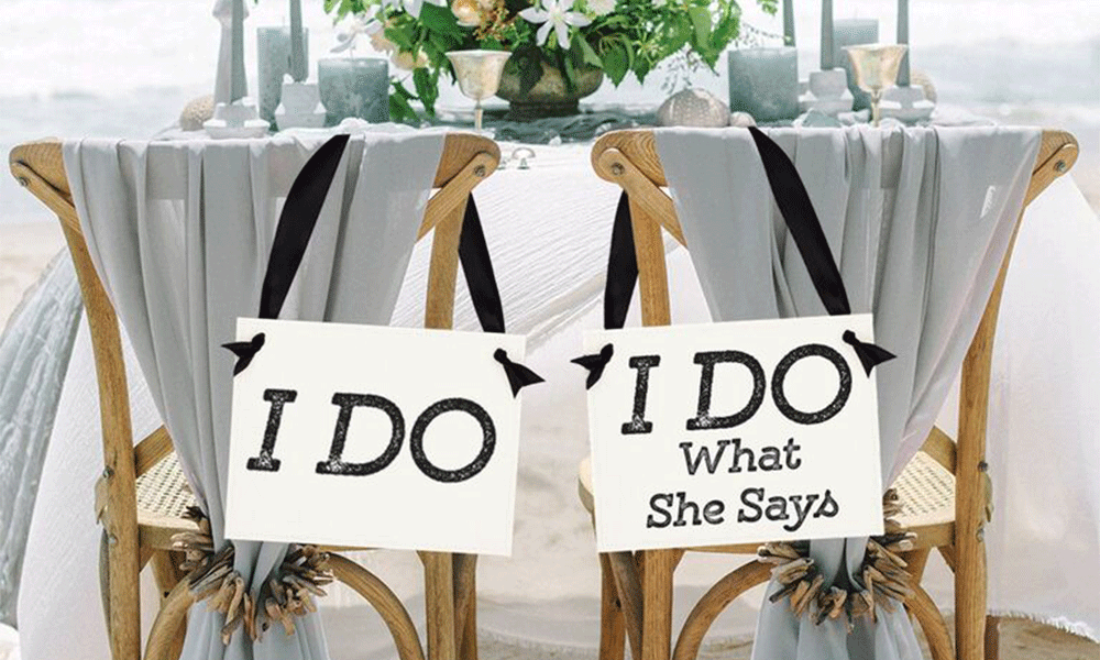 creative and modern wedding signs