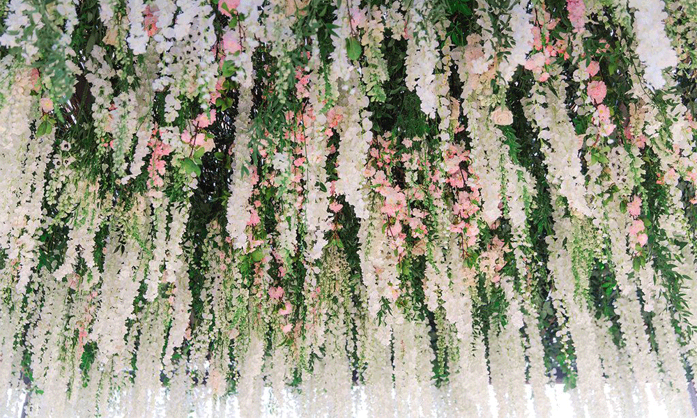 floral canopy spring wedding