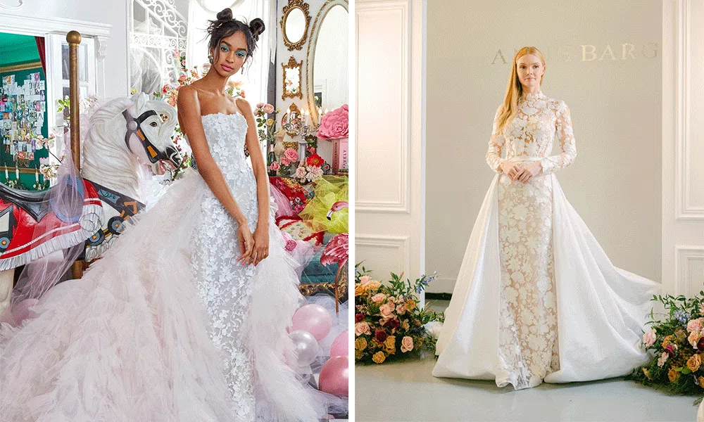 detachable trains bridal fashion week trends