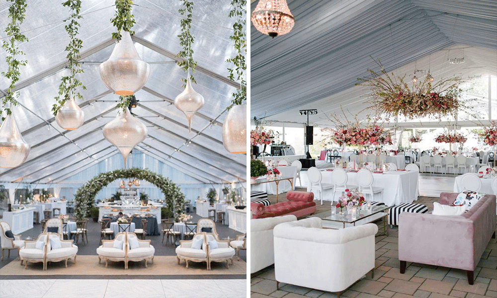 luxury wedding reception lounge decor