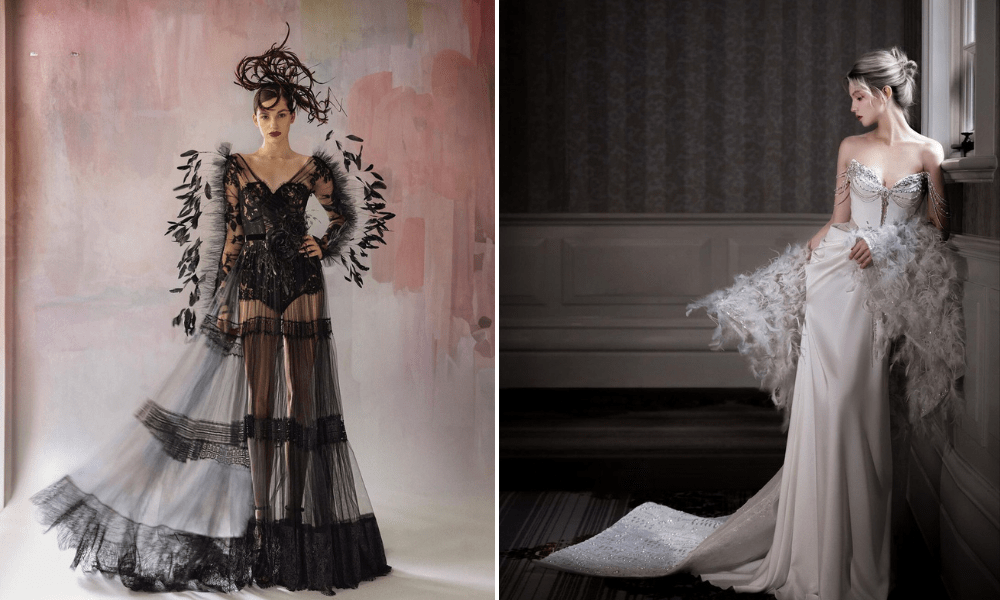 Bridal Dresses With Feathers