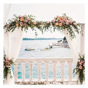 Waterfront Wedding Floral Arch