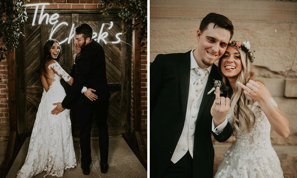 wedding photos fun couple