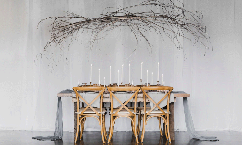 chic modern minimalistic wedding decor