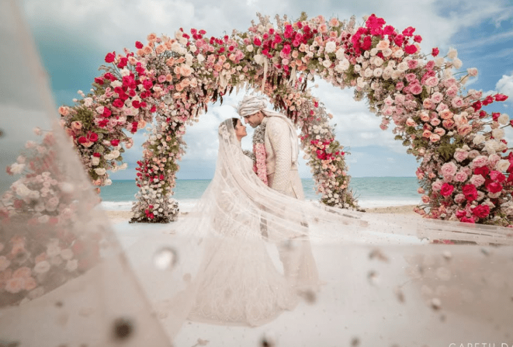 A lavish beach destination wedding in Cancun Mexico