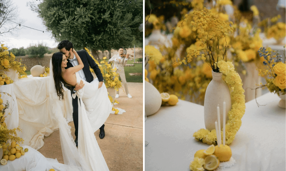 A summer wedding embracing that embraces the magic of citrus and bright sunshine hues