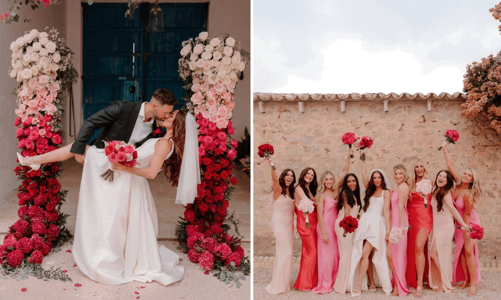 A wedding draped in hot pink hues in Mallorca