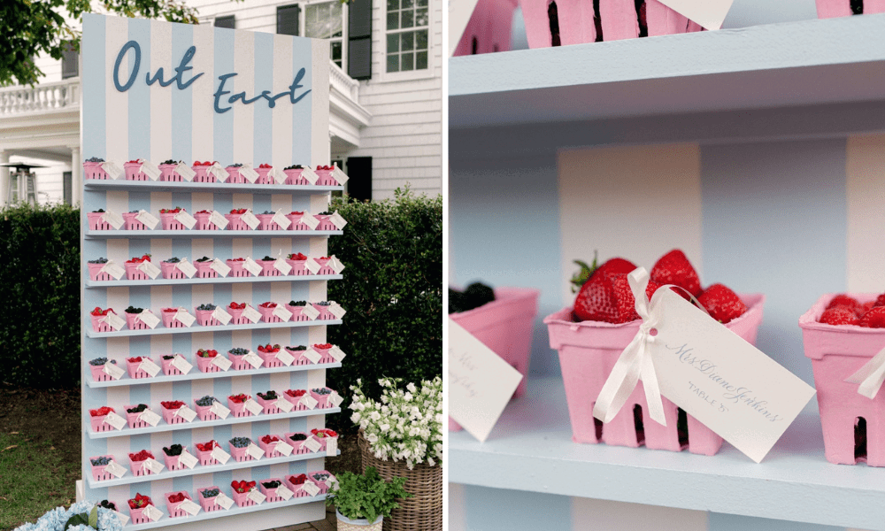 An elegant fruit seating chart